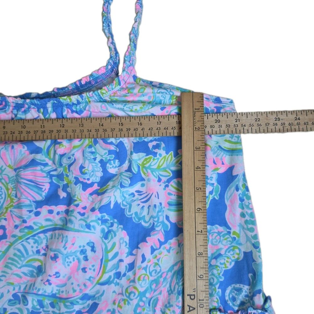 Lilly Pulitzer Paisley Tiered Ruffle Sundress Cotton Knit Scoop Neck, Size L - Picture 4 of 8
